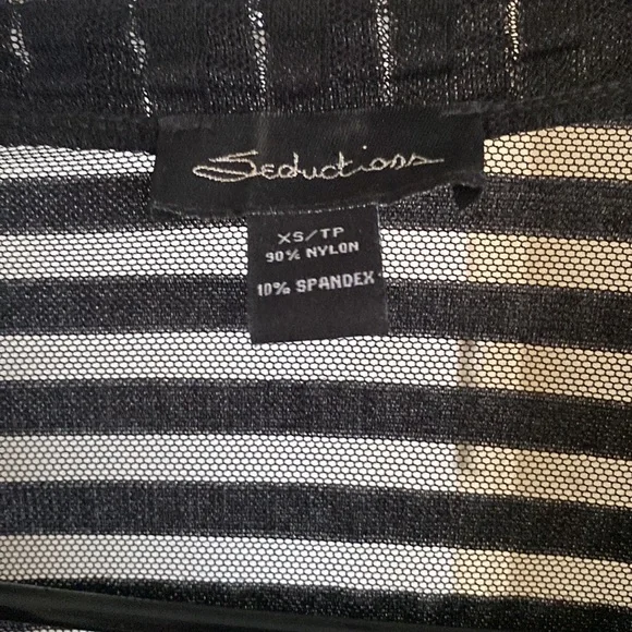 Seductions Transparent Black Baggy Blouse Size XS - Picture 2 of 5